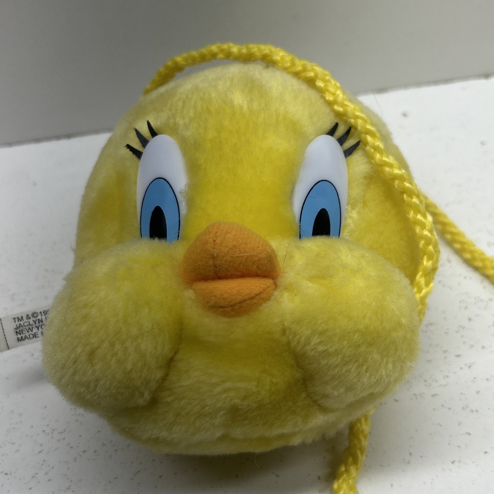 Vintage 1996 Tweety Bird Plush Purse Looney Tunes Warner Bros Yellow Bag